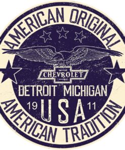 11.75" TIN SIGN ROUND CHEVY AMERICAN ORIGINAL AMERICAN TRADITION METAL SIGN NEW