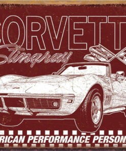 16" X 12.5" TIN SIGN CORVETTE STINGRAY METAL SIGN NEW