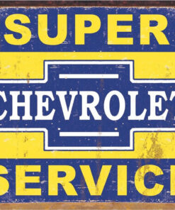 16" X 12 1/2" TIN SIGN SUPER CHEVROLET SERVICE METAL SIGN NEW