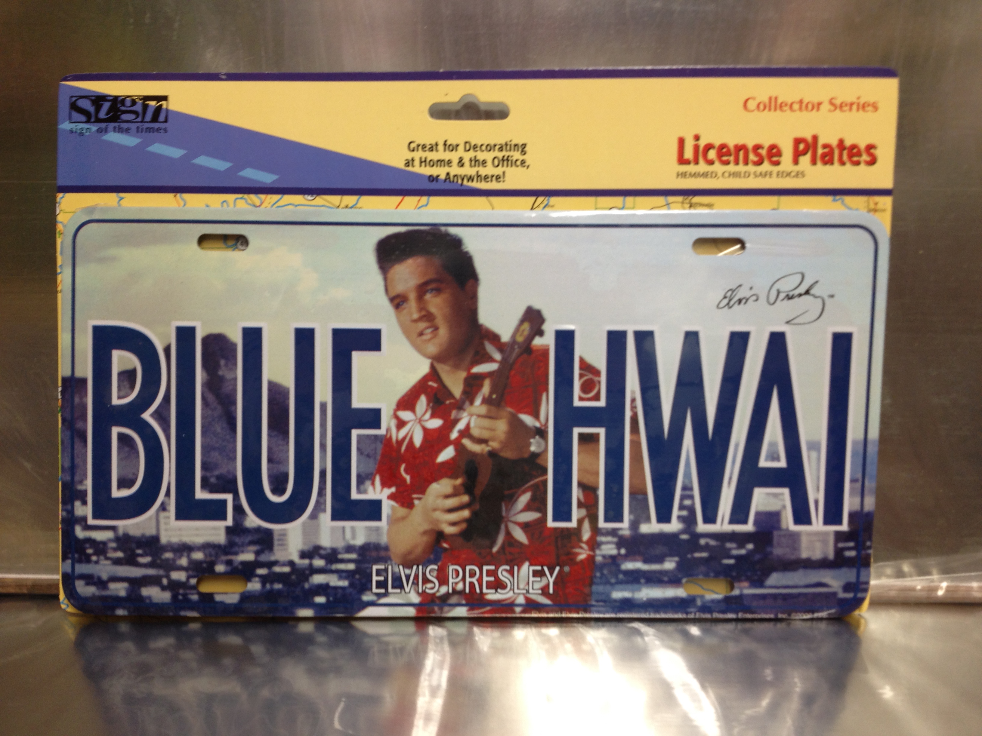 6" X 12" Collector's Series License Plate Elvis Blue Hawaii New