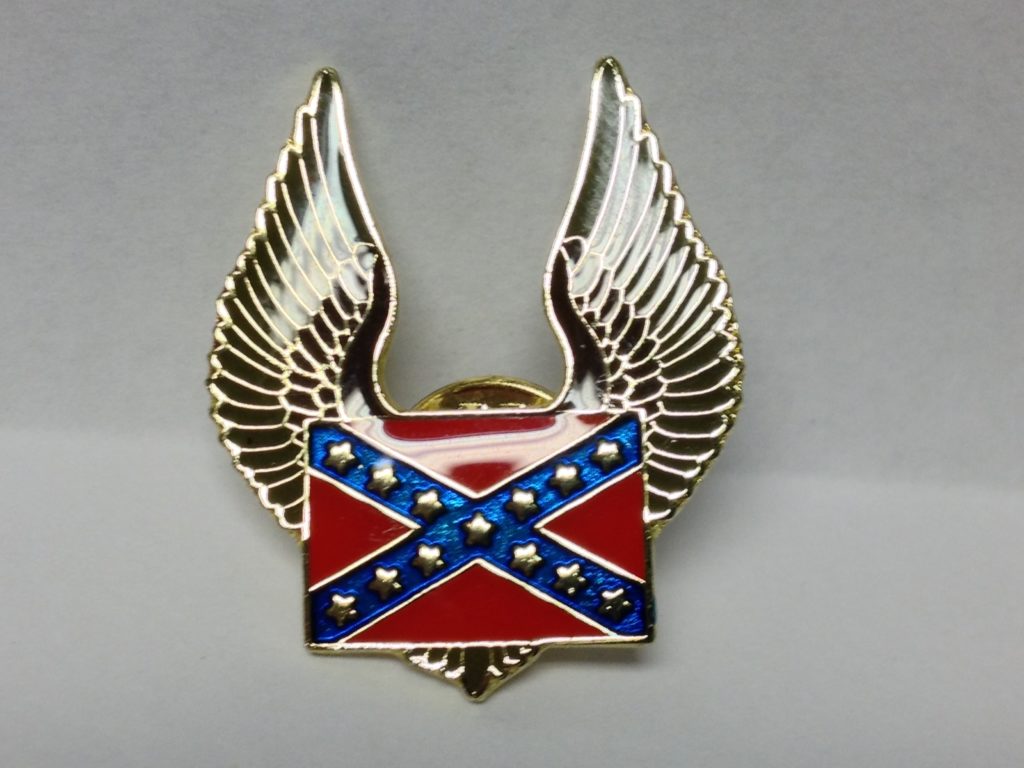 Confederate Flag With Wings Lapel Hat Pin New Gettysburg Souvenirs