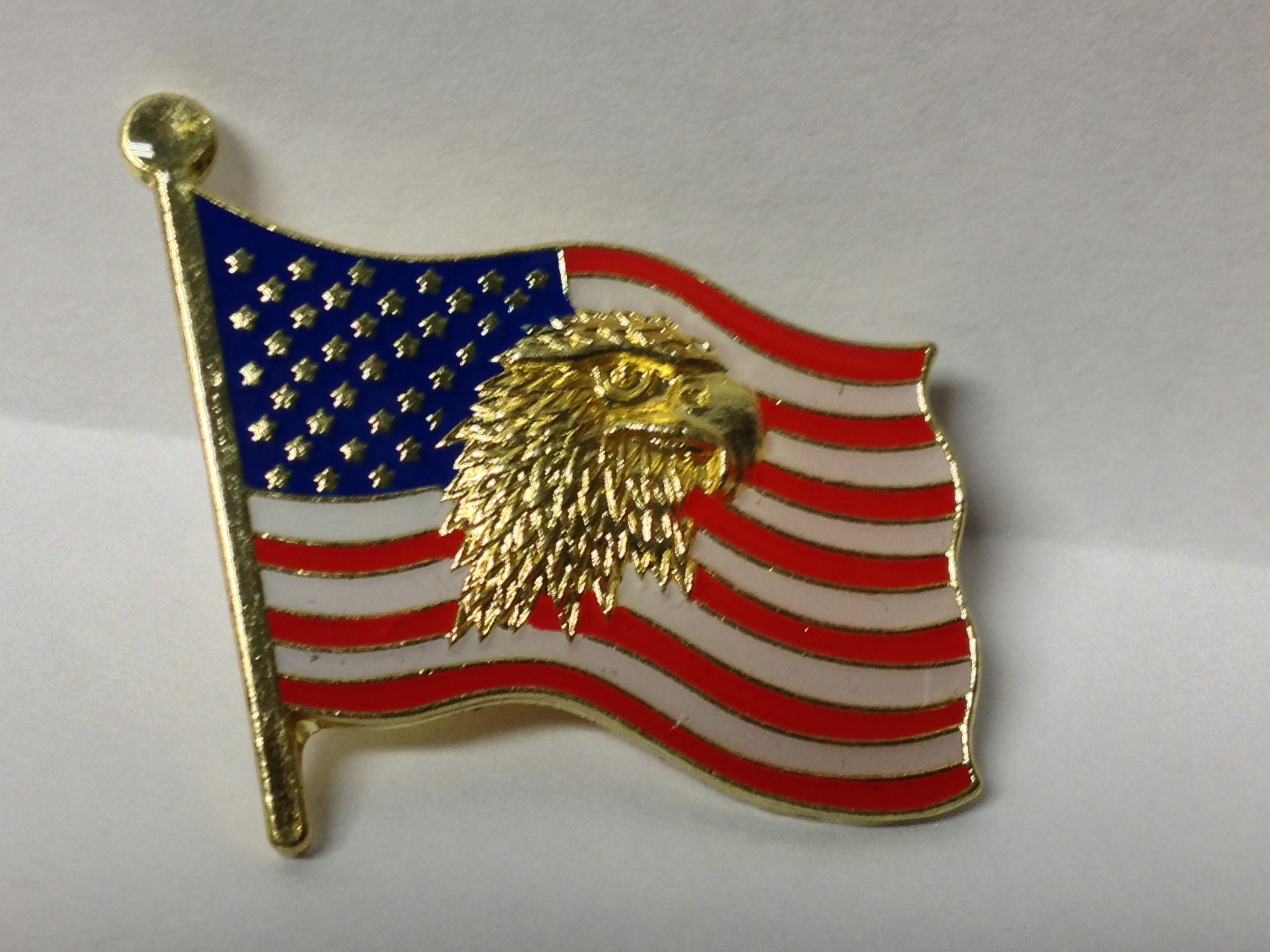 U.S. Waving Flag with Eagle Lapel Hat Pin New Gettysburg Souvenirs