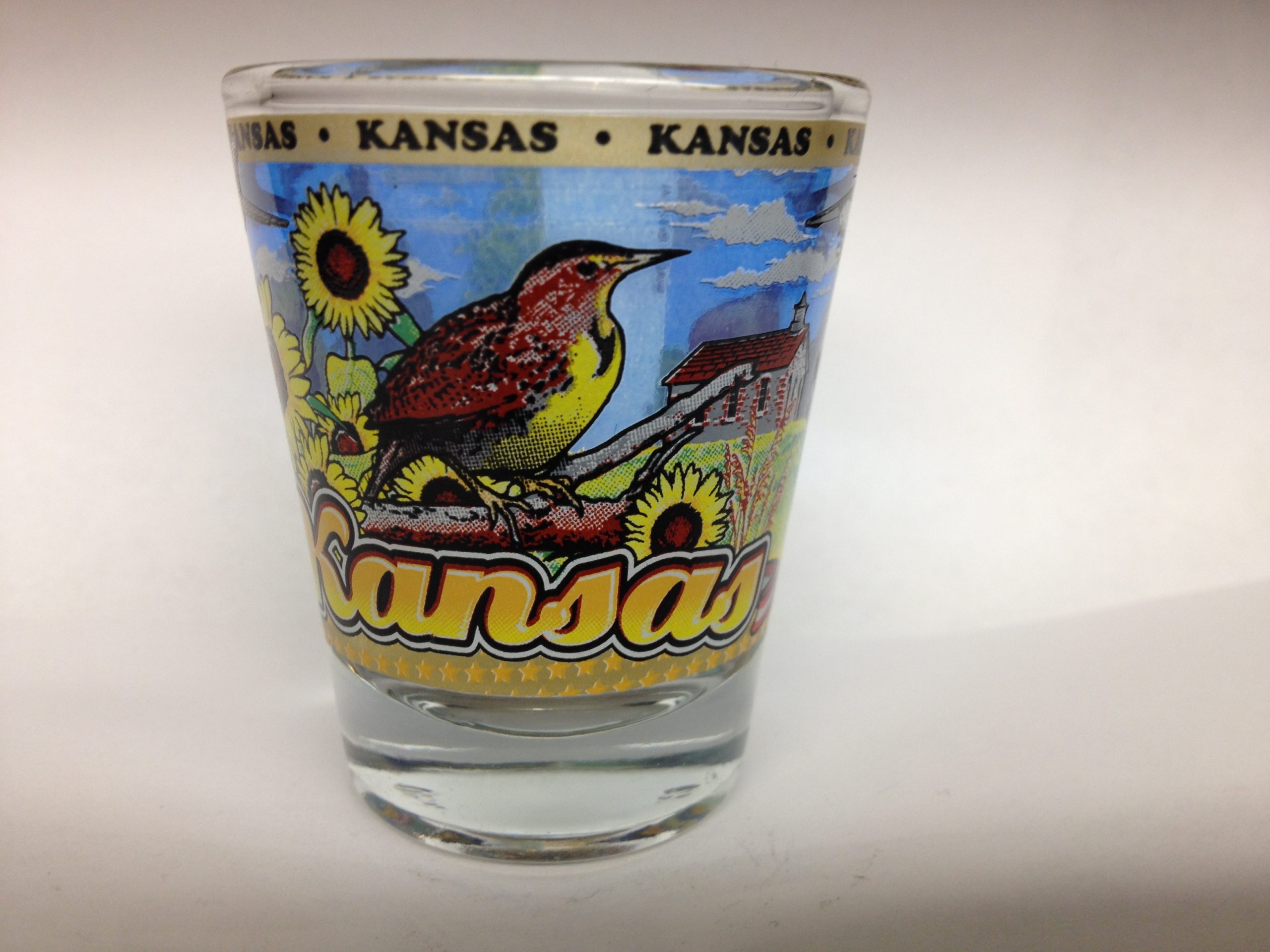 KANSAS STATE SHOT GLASS NEW 