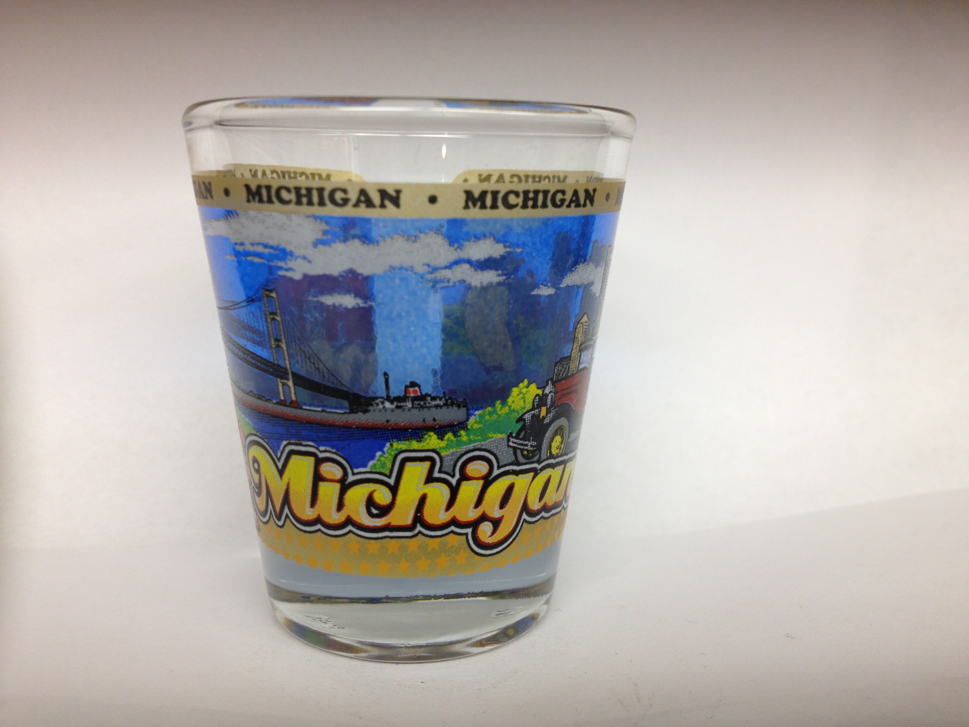 MICHIGAN STATE SHOT GLASS NEW Gettysburg Souvenirs & Gifts