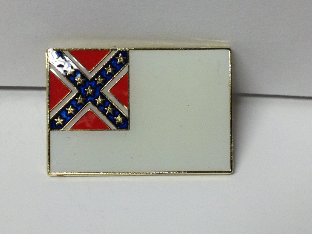 Third Confederate Flag Lapel Hat Pin New - Gettysburg Souvenirs & Gifts