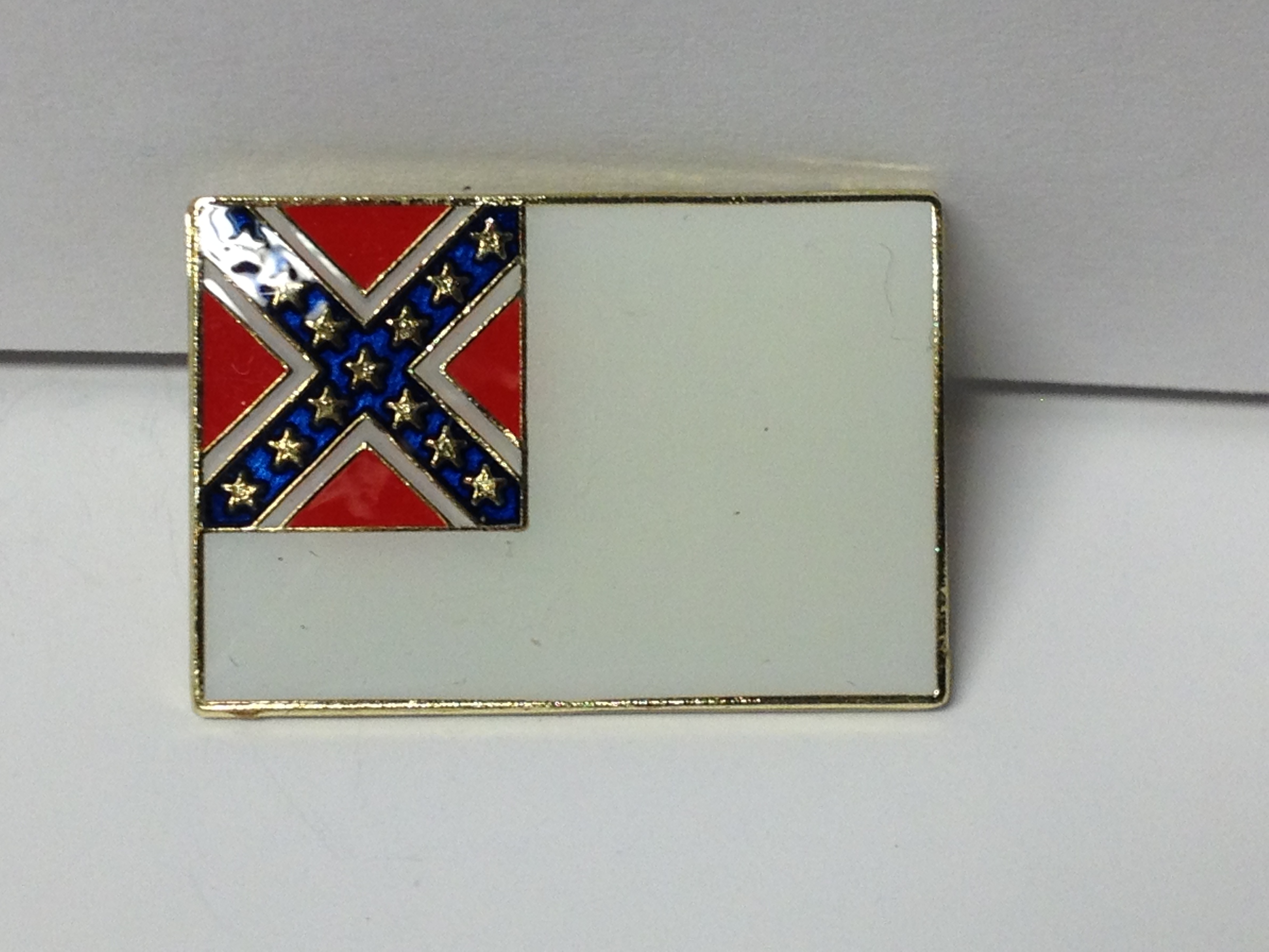 Third Confederate Flag Lapel Hat Pin New Gettysburg