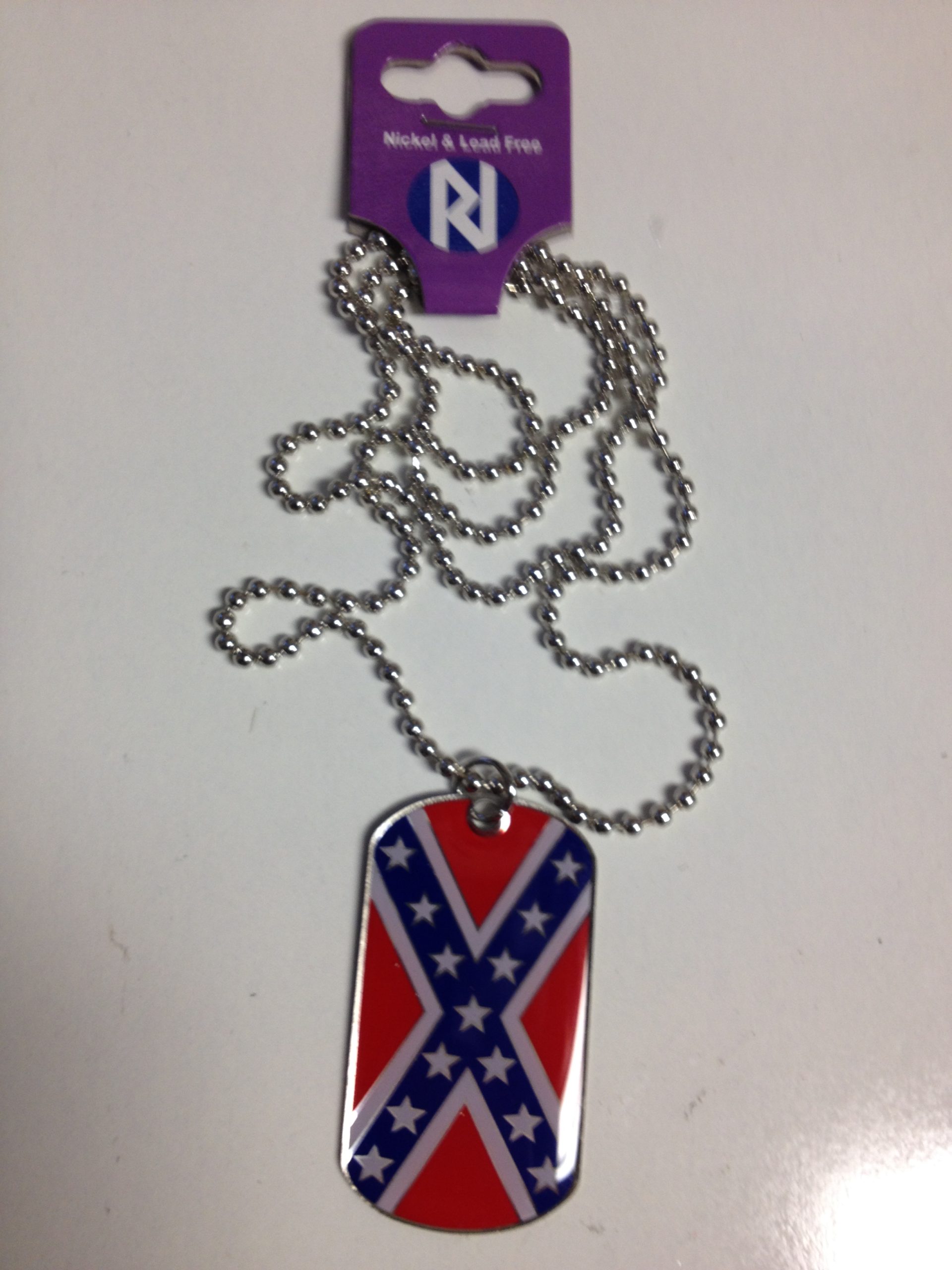CONFEDERATE FLAG / CSA ENGRAVED ON BACK DOG TAG NECKLACE NEW - Gettysburg  Souvenirs & Gifts