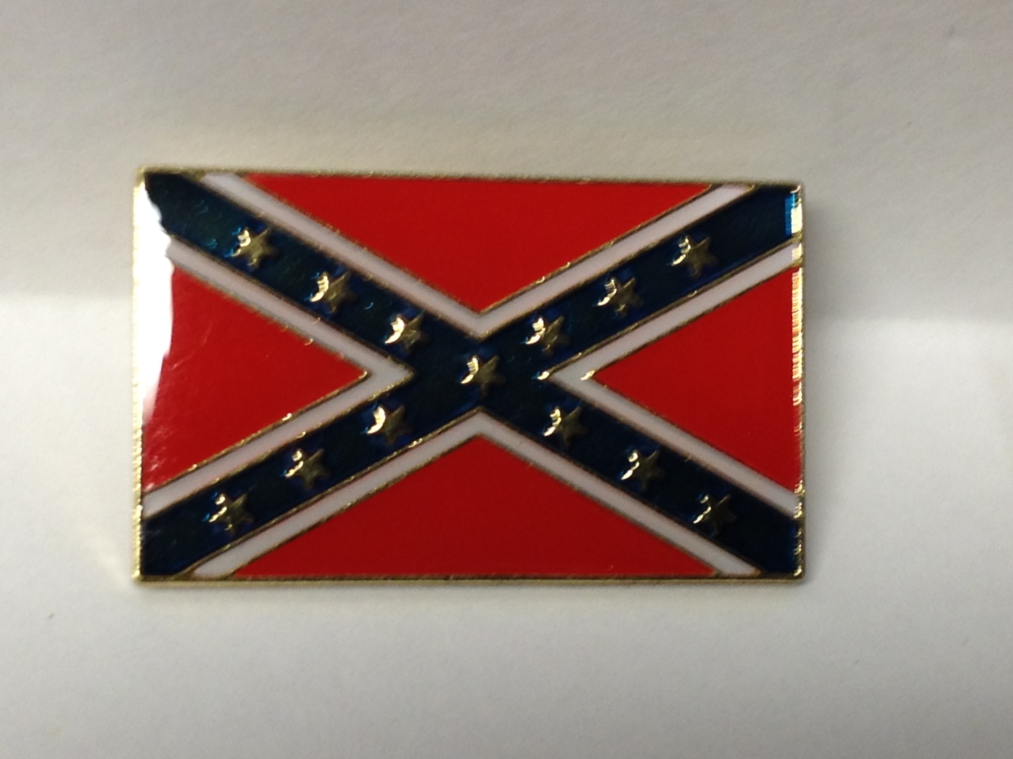 Confederate Rectangle Flag Lapel Pin New Gettysburg