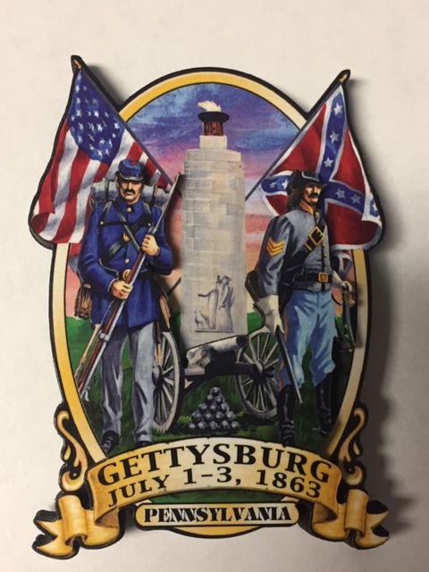 Gettysburg Soldiers Bi Level Wooden Magnet - Gettysburg Souvenirs & Gifts