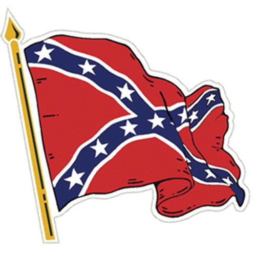 Waving Confederate Rebel Flag Rubber Magnet