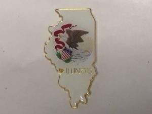 Illinois State Outline Lapel Pin Hat Tac New Gettysburg Souvenirs Gifts