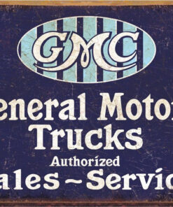 16" X 12.5" TIN SIGN GMC GENERAL MOTORS TRUCKS SALES SERVICE METAL SIGN NEW