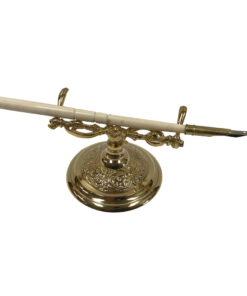 3-1/2″ Polished Brass Pen Holder w/ Bone Nib Pen