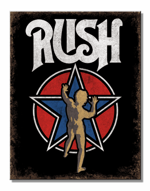 12 1/2" X 16" TIN SIGN RUSH STAR METAL SIGN NEW