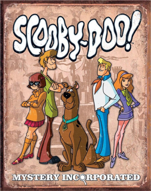 12.5" X 16" TIN SIGN SCOOBY-DOO THE GANG METAL SIGN NEW