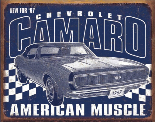 16" X 12.5" TIN SIGN CAMARO AMERICAN MUSCLE METAL SIGN NEW
