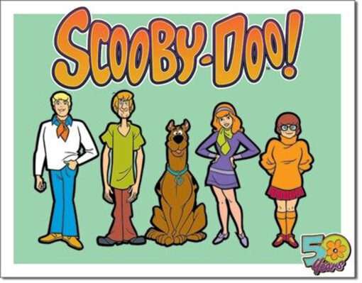 16" X 12.5" TIN SIGN SCOOBY-DOO 50 YEARS METAL SIGN NEW