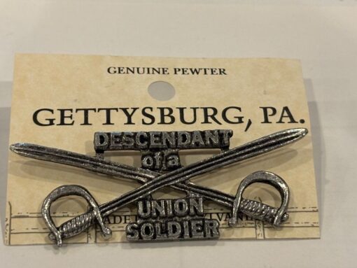 DESCENDANT OF A UNION SOLDIER PEWTER LAPEL PIN HAT TAC NEW