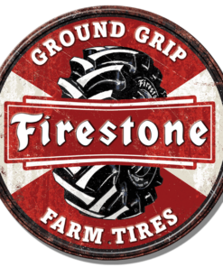 11.75" FIRESTONE GROUND GRIP FARM TIRES STEEL EMBOSSED SIGN NEW