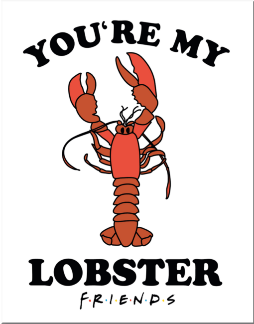 12 1/2" x 16" TIN SIGN FRIENDS YOU'RE ME LOBSTER WARNER BROTHERS METAL SIGN