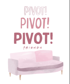 12 1/2" x 16" TIN SIGN FRIENDS PIVOT! WARNER BROTHERS METAL SIGN