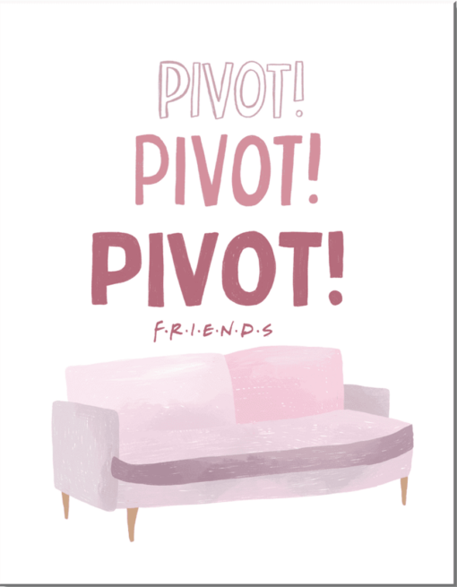 12 1/2" x 16" TIN SIGN FRIENDS PIVOT! WARNER BROTHERS METAL SIGN