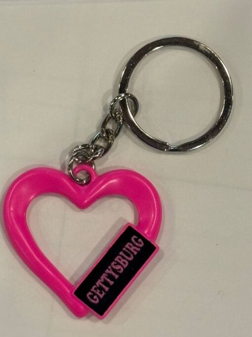 GETTYSBURG PINK HEART KEY CHAIN NEW
