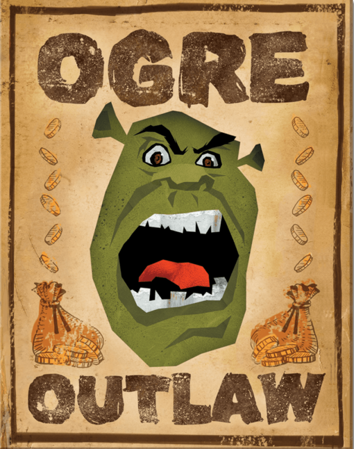 12 1/2" x 16" TIN SIGN SHREK OGRE OUTLAW METAL SIGN