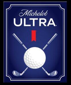 12 1/2" x 16" TIN SIGN MICHELOB ULTRA GOLF BALL & CLUBS  METAL SIGN