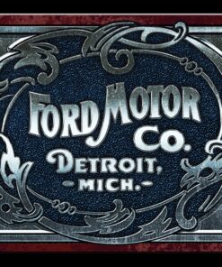 Alternative view of 10 3/4" X 8 1/4" TIN SIGN FORD MOTOR CO DETROIT MICHIGAN METAL SIGN NEW
