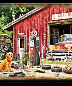 10 3/4" X 8 1/4" TIN SIGN GARAGE AUTO REPAIR SHOP METAL SIGN NEW