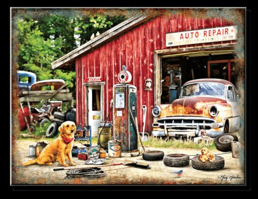 10 3/4" X 8 1/4" TIN SIGN GARAGE AUTO REPAIR SHOP METAL SIGN NEW