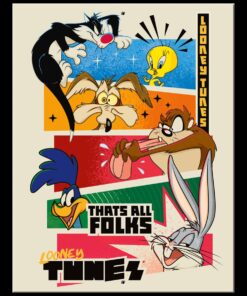 8 1/4" X 10 3/4" LOONEY TUNES THATS ALL FOLKS METAL SIGN NEW