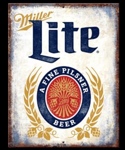 8 1/4" X 10 3/4" MILLER LITE A FINE PILSNER BEER METAL SIGN NEW