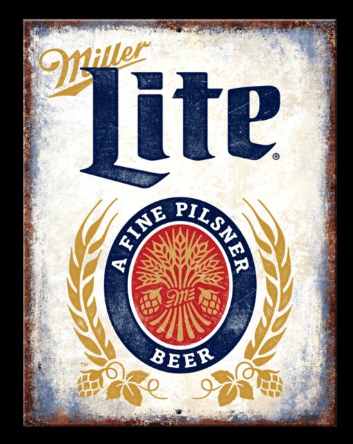 8 1/4" X 10 3/4" MILLER LITE A FINE PILSNER BEER METAL SIGN NEW