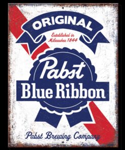 8 1/4" X 10 3/4" TIN SIGN ORIGINAL PABST BLUE RIBBON BEER METAL SIGN NEW