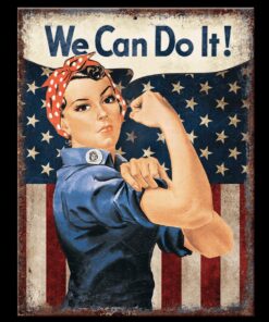 8 1/4" X 10 3/4" TIN SIGN WE CAN DO IT ROSIE THE RIVETEER METAL SIGN NEW