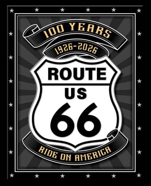 12 1/2" X 16" TIN SIGN ROUTE 66 100 YEARS RIDE ON AMERICA METAL SIGN NEW