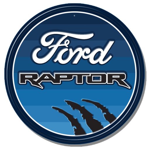 11.75" TIN SIGN ROUND FORD RAPTOR FULLY EMBOSSED STEEL SIGN NEW