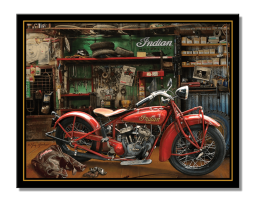 16" X 12 1/2" TIN SIGN INDIAN MOTORCYCLE GARAGE METAL SIGN NEW