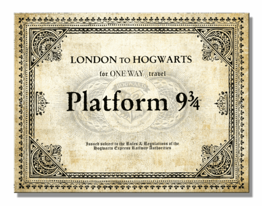 10 3/4" X 8 1/4" TIN SIGN HARRY POTTER TICKET  9 3/4 METAL SIGN NEW