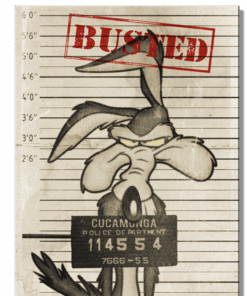 8 1/4" X 10 3/4" TIN SIGN BUSTED WILE E COYOTE METAL SIGN NEW