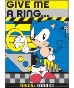 SONIC THE HEDGEHOG GIVE ME A RING ATA-BOY MAGNET 2.5” X 3.5” NEW