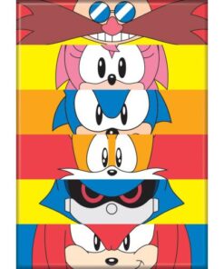 SONIC THE HEDGEHOG AMY ROSE TAILS KNUCKLES DR. E  ATA-BOY MAGNET 2.5” X 3.5” NEW
