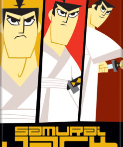 SAMURAI JACK THREE PANELS ATA-BOY MAGNET 2.5” X 3.5” NEW