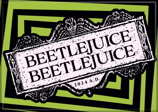 BEETLEJUICE BEETLEJUICE 2 LOGO ATA-BOY MAGNET  2.5” X 3.5” NEW