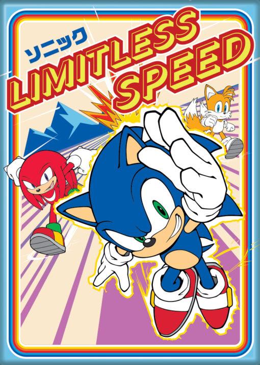 SONIC THE HEDGEHOG LIMITLESS SPEED ATA-BOY MAGNET 2.5” X 3.5” NEW