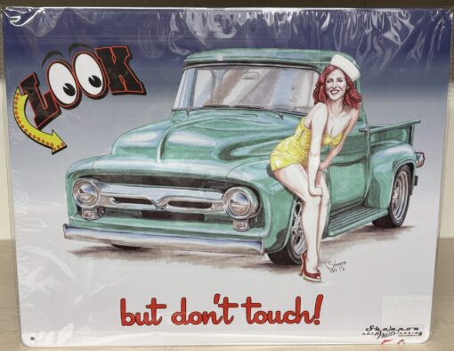 12″ X 15″ TIN SIGN LOOK BUT DON"T TOUCH TRUCK METAL SIGN NEW