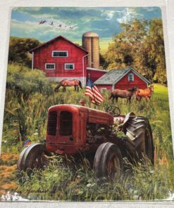 12" X 15" TIN SIGN TRACTOR BARN & HORSES METAL SIGN NEW