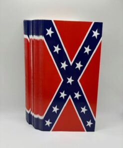 (100) 3 3/4" X 7 1/2" CONFEDERATE FLAG BUMPER STICKER NEW